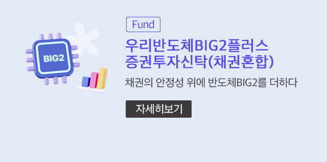 (Fund) 우리반도체BIG2플러스증권투자신탁(채권혼합) 채권의 안정성 위에 반도체BIG2를 더하다 (자세히보기)